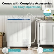 Auertech 28lbs Portable Washing Machine Compact Twin Tub Semi-Automatic Washer with Drain Pump