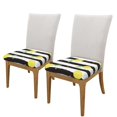 thumbnail image 2 of Honeii Lemon Print Square Cushion Cover with Elastic Band & Ties,Sofa Cushion Covers,Furniture Protector for Living Room,Washable Sofa Seat Slipcover-Two Pieces, 2 of 7