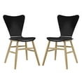 thumbnail image 2 of Modway Cascade 17.5" Modern Style Wood Dining Chair in Black (Set of 2), 2 of 5