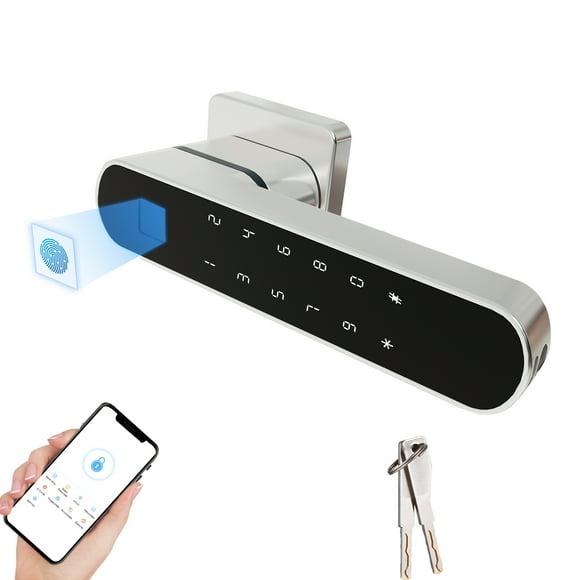 Intelligent Door Lock,App Key Door Handle Door Knob Door Bedroom Door Lock 4 In 1 Lock With Handle Door Bedroom Apartment Door Knob Door Locks Bedrooms Door Lock Thumb Print Lock Qisuo Door Buzhi