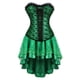 thumbnail image 2 of Conjunto de corsé de malla de color liso para mujer, estilo corte, con ballenas, sobre el busto, lencería, body moldeador, top, falda moldeadora, traje de falda moldeadora de poliéster para mujer, 2 of 7