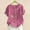 Hot Pink, variant on ALLLIST Scoop Neck Womens Tops Clearance Short Sleeve Pink Floral T-Shirts Button Casual Women's Blouse