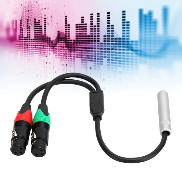 FAGINEY Audio Connecting Cable,0.3M Pure Copper 6.35 Female To Dual XLR Female Audio Connecting Cable For Power Amplifiers And Headphone