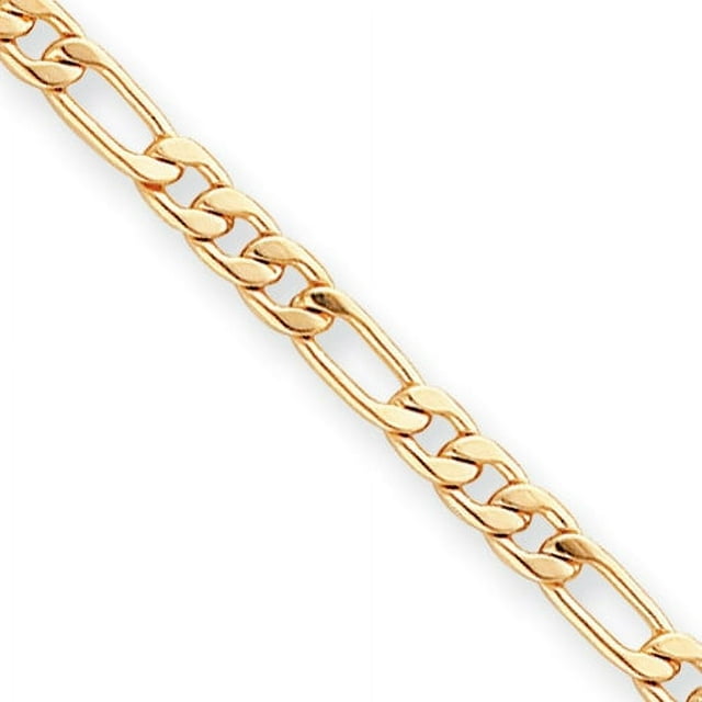 Gold 5mm Figaro 7.25 Inch Chain Bracelet