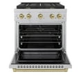thumbnail image 2 of ZLINE Autograph 30" 4.2 cu. ft. Paramount Dual Fuel Range with 4 Burners in DuraSnowÂ® Stainless Steel with Champagne Bronze Accents, SDRSZ-30-CB, 2 of 9