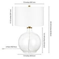 thumbnail image 5 of Maklaine Contemporary 23" Clear Glass Table Lamp with Brass/Gold Metal Accents, 5 of 10
