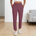 thumbnail image 2 of QHFBli Women's Golf Pants Stretch Work Ankle Pants High Waist Dress Pants with Pockets for Yoga Business Travel Casual, 2 of 6