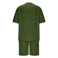 thumbnail image 5 of VBTAPA Men's Tracksuit 2 Piece Set Oversized Drop Shoulder T Shirt and Drawstring Shorts Sets Short Sleeve Casual Jogging Sweatsuit with Pockets Army Green XXXL, 5 of 10