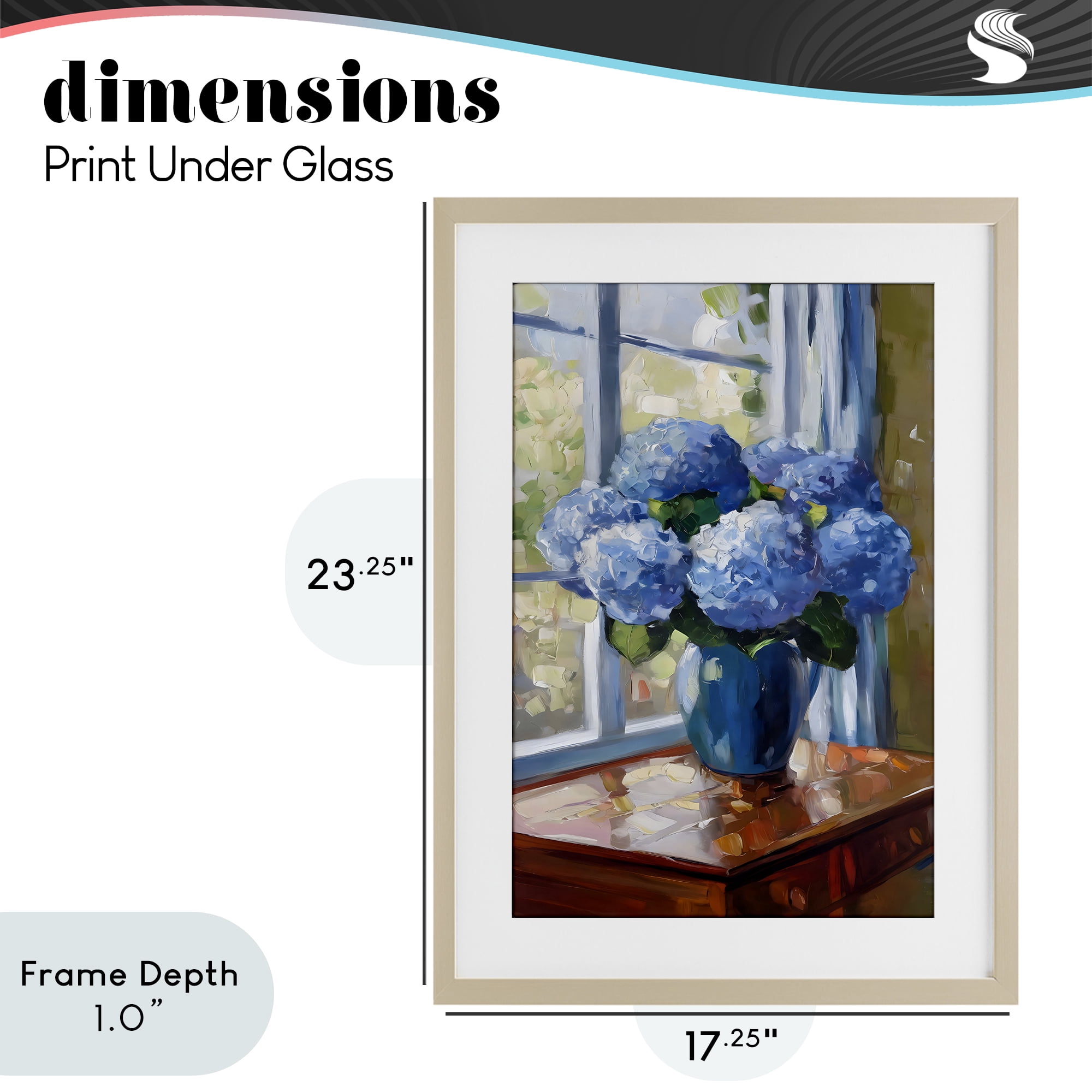 Stupell Industries Winter Hydrangeas by Window Birch Framed Print Under Glass, design by Creative Studio