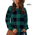 thumbnail image 3 of Guardurnaity Jersey femenino a cuadros de manga larga para mujer, sudadera deportiva con parte inferior dividida, sudadera informal para chica Prendas para la parte del cuerpo Verde L, 3 of 6