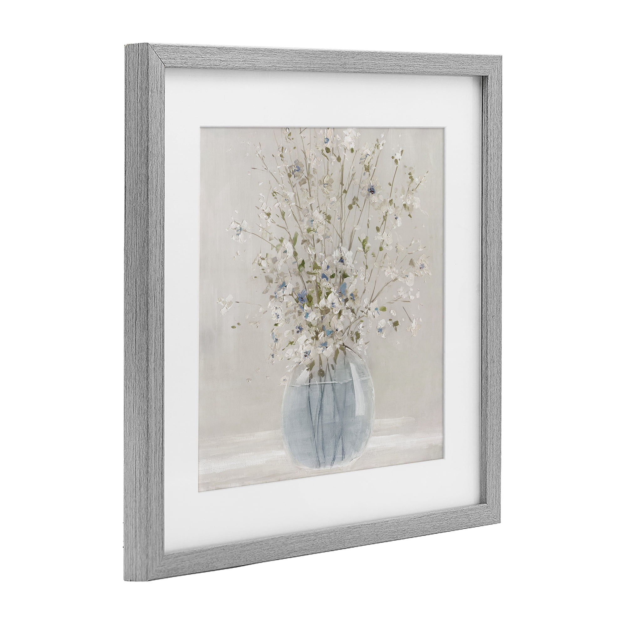 Stupell Industries Serene Glass Vase Bouquet Gray Framed Print Under Glass, design by Carol Robinson