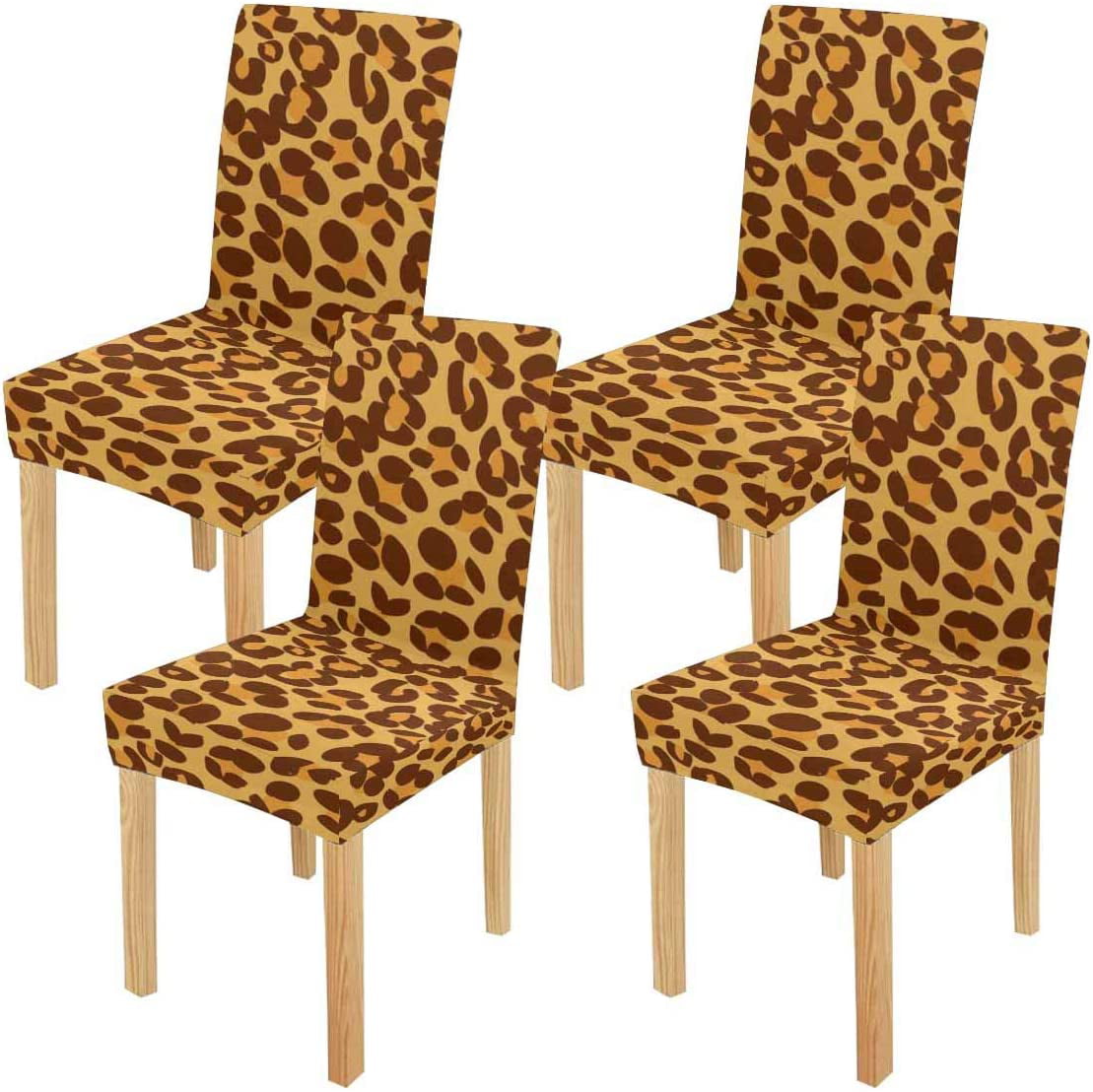 Fmshpon Leopard Print Design Stretch, Leopard Print Parson Chair Covers