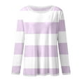 thumbnail image 5 of Striped T Shirts for Women Long Sleeve Crew Neck Color Block Tunic Blouses 2025 Fashion Fall Trendy Causal Basic Pullover Tops, 5 of 5