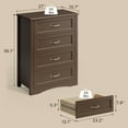 thumbnail image 3 of Brown 4 Drawer Dresser, Lofka Space-Saving Dresser for Bedroom with Metal Handles, Chests of Drawers for Living Room, 3 of 9