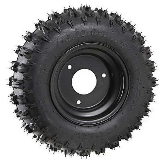 2 Pack of 4.10-6 Go Kart ATV Tubeless Tire with Rim | Rear Tires Rims for Scooter Quad Bikes 4 Wheelers