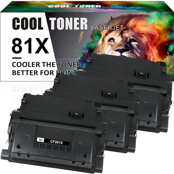 Cool Toner Compatible 81X CF281X Jumbo Toner Replacement for HP CF281A 81A M630dn M604dn M605x M606x (25000 Pages Per，Black, 3-Pack)