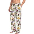 thumbnail image 3 of Kdxio Tulips Flowers Print Men's Sleep Pajama Pant Lounge Pants with Pockets, 3 of 8