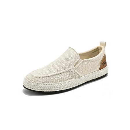 

Ritualay Mens Casual Shoes Slip-On Loafers Linen Espadrilles Fashion Breathable Flats Men Comfort Sneakers 368 Meters Color 8