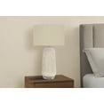 thumbnail image 3 of Noaman 31"h Cream Ceramic Table Lamp with Beige Fabric Shade, Contemporary Boho Style, 3-Way Rotary Switch, 100W Bulb Compatible, 3 of 7