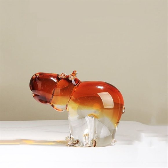 Light Luxury Colored Glaze Hippo Zhaocai Town House Mixed Color Animal Decoration Modern Living Room Model Room Porch Hotel Decoration