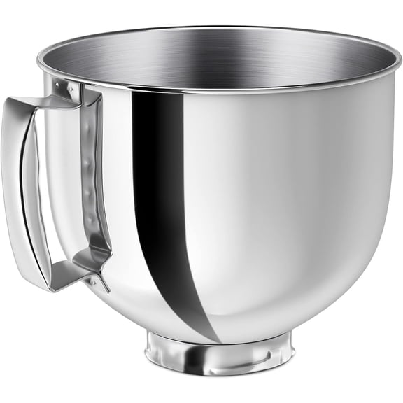 Stainless Steel Mixer bowl Fit for KitchenAid Artisan&Classic Series 4.5-5 QT Tilt-Head Mixer, 5 Quart Mixing Bowl with Handle.