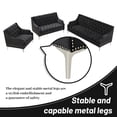 thumbnail image 4 of Euroco 55.5" Classic Sofa with Button Tufted Back, Plush Upholstered Sofa with Metal Legs, Black, 4 of 9
