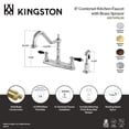 thumbnail image 7 of Kingston KB1751PKLBS Duchess Two-Handle 4-Hole 8" Centerset Kitchen Faucet with Brass Sprayer in Polished Chrome, 7 of 7