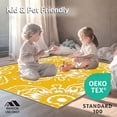 thumbnail image 4 of ODIKA 4'x6' Machine Washable Non-Slip Area Rug, Boho with Ornate Feathered Motifs and Delicate Dot Embellishments High Traffic Rug with Pad, Yellow, 466251, 4 of 8
