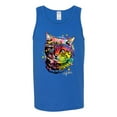 thumbnail image 2 of Wild Bobby, Cute Colorful Rainbow Cat Animal Lover Mens Graphic Tank Top, Royal, X-Large, 2 of 3