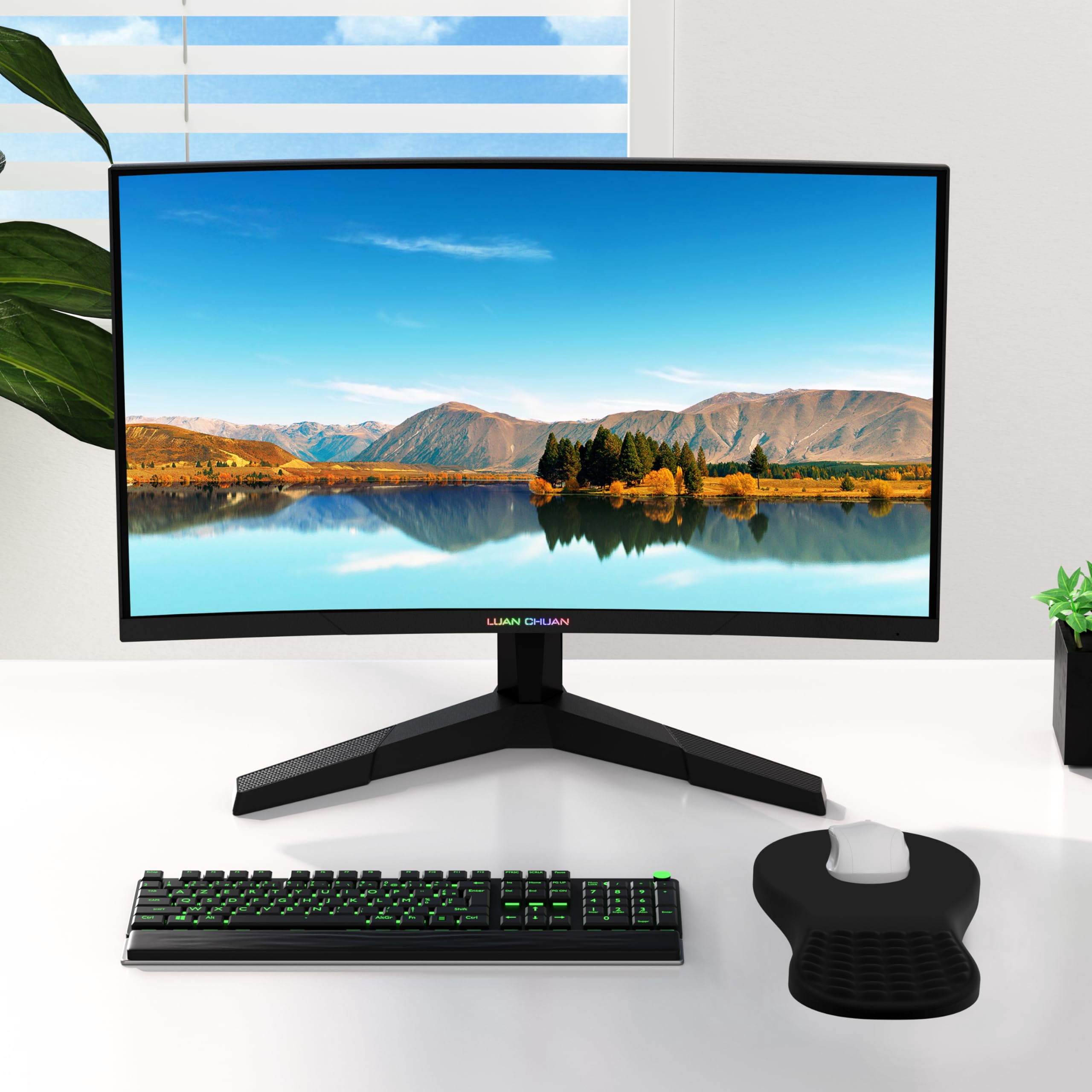 Mouse Pad With Wrist Rest  Memory Foam Support For Carpal Tunnel Non-slip Pu Base Comfortable Mousepad Office Home (black)