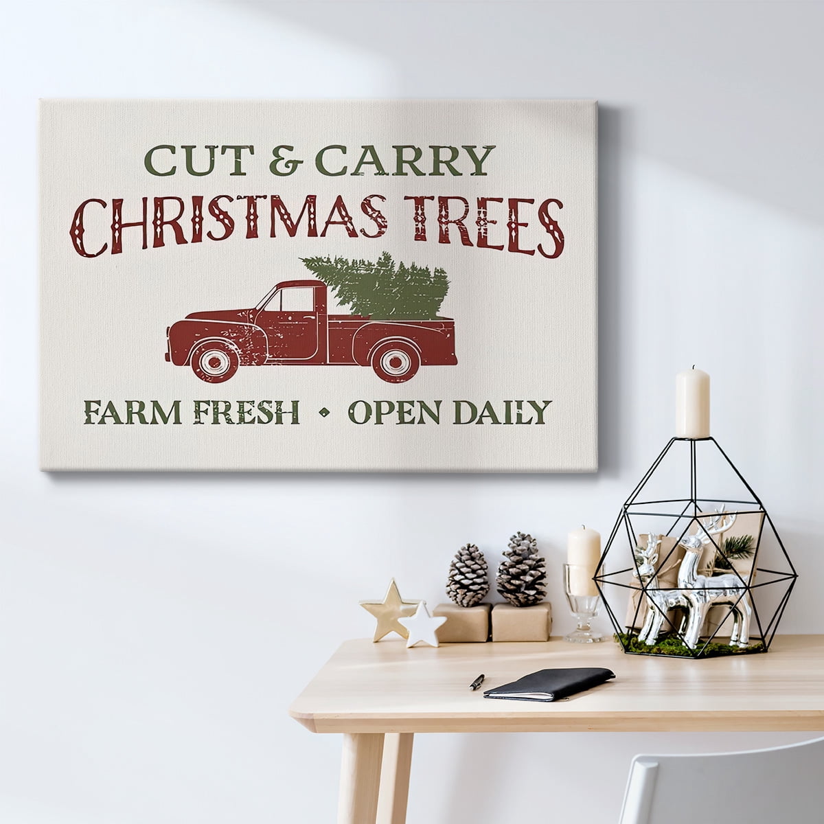 Christmas Farm Sign II- Gallery Wrapped Canvas
