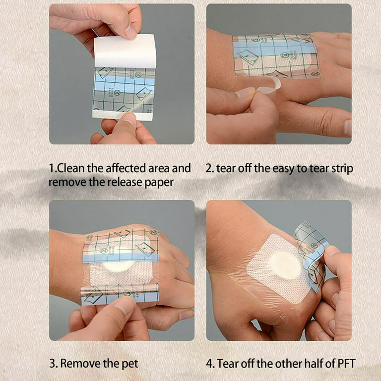 Transparent Film Dressing 4'' x 4.75'', 50 Packs, Waterproof Wound Cover  Bandage, Post Surgical Shower or Tattoo Aftercare Bandage, IV Shield