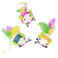 thumbnail image 3 of Cat Mouse Toy Sisal Interactive Faux Feather Cat Ball Toy Kitten Chewing Toy, 3 of 10