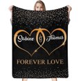 thumbnail image 2 of LHSHID Personalized Custom Name Message Blanket Forever Love Hearts Between Lovers All Seasons Couch Blanket Travelling Camping Blanket, 2 of 5