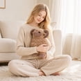 thumbnail image 5 of Plush Sheep Stuffed Animal, Brown 9.8 Inch Soft Fluffy Ram Plush Doll, Cute Zodiac Lamb Toy For Girls As Birthday Gift Bedroom Decor Cuddle Companion For Kids And Animal Lovers, 5 of 7