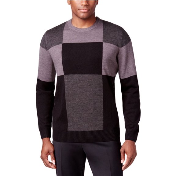 Tricots St Raphael Mens Patchwork Colorblock Pullover Sweater, Black, XXX-Large