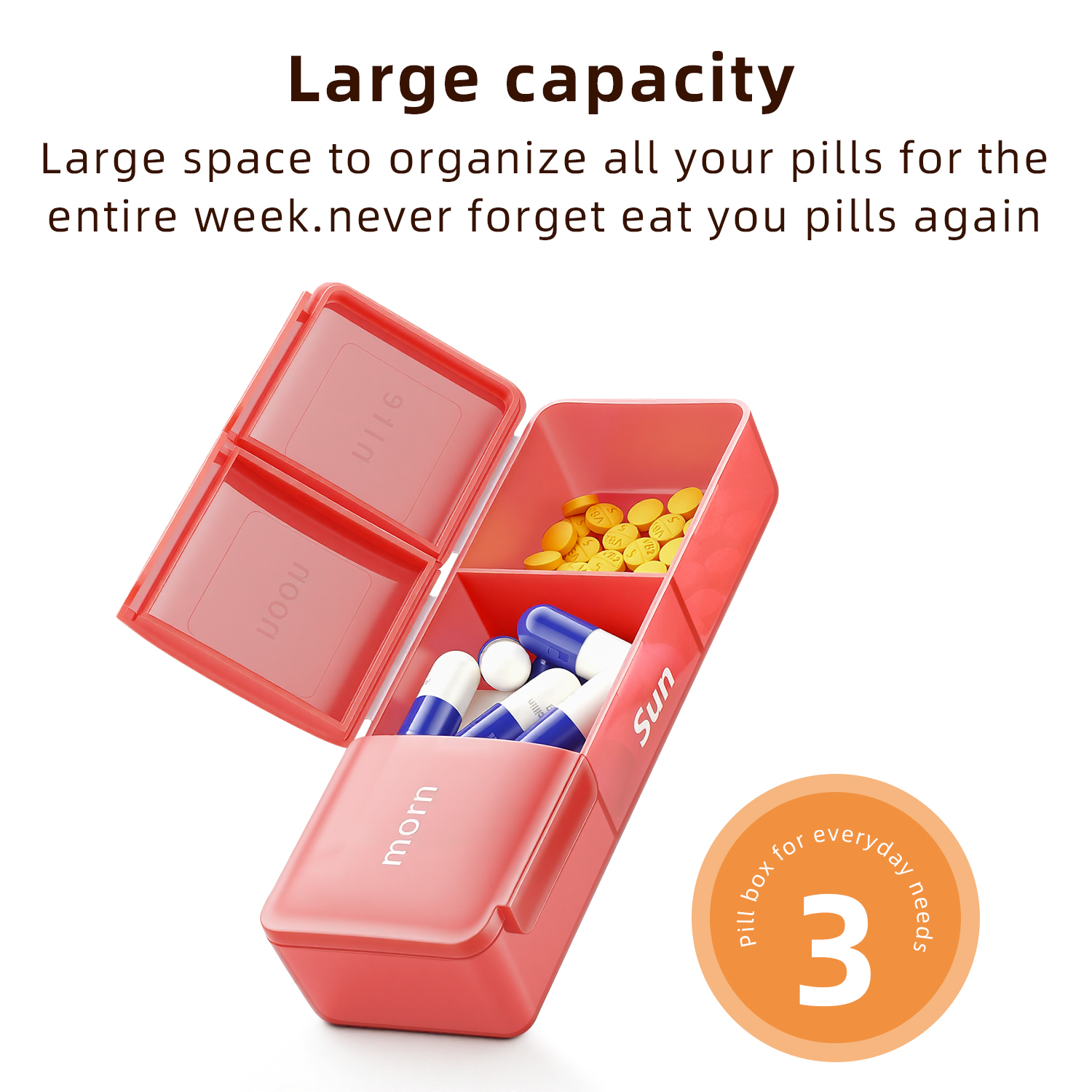 Maoface 4-Tier Empty Medicine Organizer & First Aid Storage Box,Medication Travel Carrying Box for Pills, Vitamins, Medical Supplies