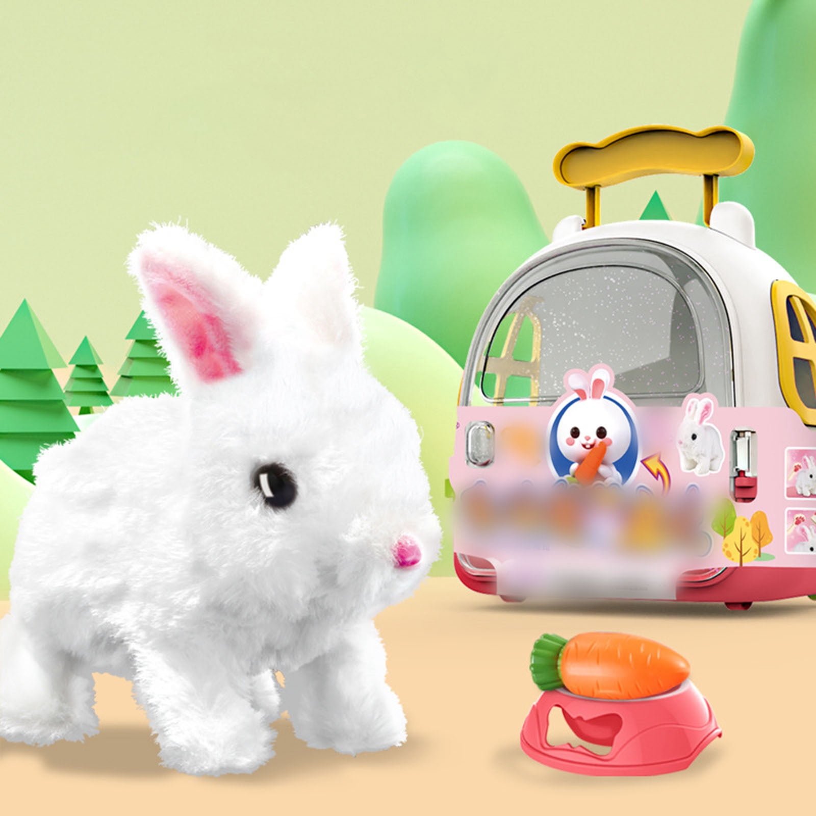 Robot Dog Cat Rabbit Electric Plush Toys Interactive Stuffed Animals Plush Toy Walking Barking Tail Wagging Smart Realistic Cat Robotic Pink1 - One Size