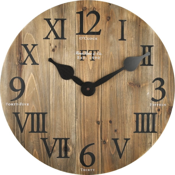 Firstime Co Rustic Farmhouse Barn Wood Wall Clock Natural 18 In Com - Rustic Reclaimed Wood Wall Clock Firstime Co Rustic Farmhouse Barn Wood Wall Clock Natural 18 In Com - Rustic Reclaimed Wood Wall Clock