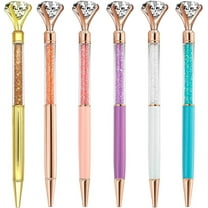 MSTOKIN Diamond Pens Crystal Bling Metal Ballpoint Pens With Black Ink Wedding Gift (6-pack bling diamond pen)