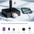 thumbnail image 2 of Grey Bedside Lamps for Bedroom Set of 2 - Small Nightstand Lamp with AC Outlet Charging Port, 3 Color Temperatures Rectangular Desk Light with Bulb, Tabletop Reading Lamp for Living Room/Dorm/Office, 2 of 9