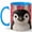 Blue, variant on Stained Glass Penguin Coffee Mug, Arctic Bird Mug, Ceramic 11 oz