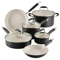 Anolon Advanced Ceramic Nonstick Cookware Pots and Pans Set, 10 Piece, Black