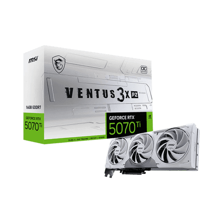 MSI GeForce RTX 5070 Ti 16G VENTUS 3X PZ OC Graphics Card, 16GB GDDR7, DPx3, HDMIx1, DLSS 4.5, Zero-Trace Power Path