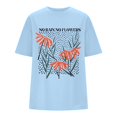 thumbnail image 4 of Graphic Tees for Women T-Shirts Oversized Graphic Print Shirts for Women – Casual Tops Tee with Artwork Blue M, 4 of 5
