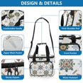 thumbnail image 4 of Insulated Cooler Bag with Multiple Pockets Lightweight Lunch Box Tote for Travel Beach Camping Office Traditional Snowflakes Motifs, 4 of 7