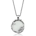 thumbnail image 1 of Women Rhodium Brass Magnifier Pendant with Top Grade Crystal in Clear - 26.5 in., 1 of 1
