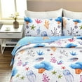 thumbnail image 3 of Mocaletto 3-Piece Queen Coastal Quilt Set, Blue Geometric Pattern, 3 of 7
