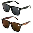 thumbnail image 2 of 2 Pairs Women Oversized BIFOCAl Square Sunglasses Reader - Outdoor Reading Glasses 100% UV +2.50, 2 of 4