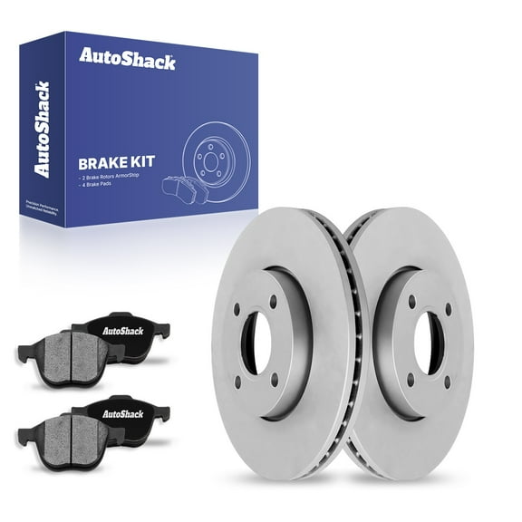 AutoShack 10.94" (278 mm) Front Vented Brake Rotors Coated   Ceramic Brake Pads | Replacement for 2005-2007 Ford Focus 2010-2012 Ford EcoSport | 6-PC Brake Kit | ArmorStop